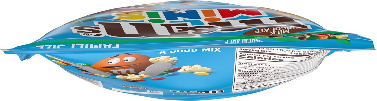 slide 2 of 9, M&M's MINIS Milk Chocolate Candy Assortment, Family Size, 16.9 oz Resealable Bulk Chocolate Candy Bag, 16.90 oz