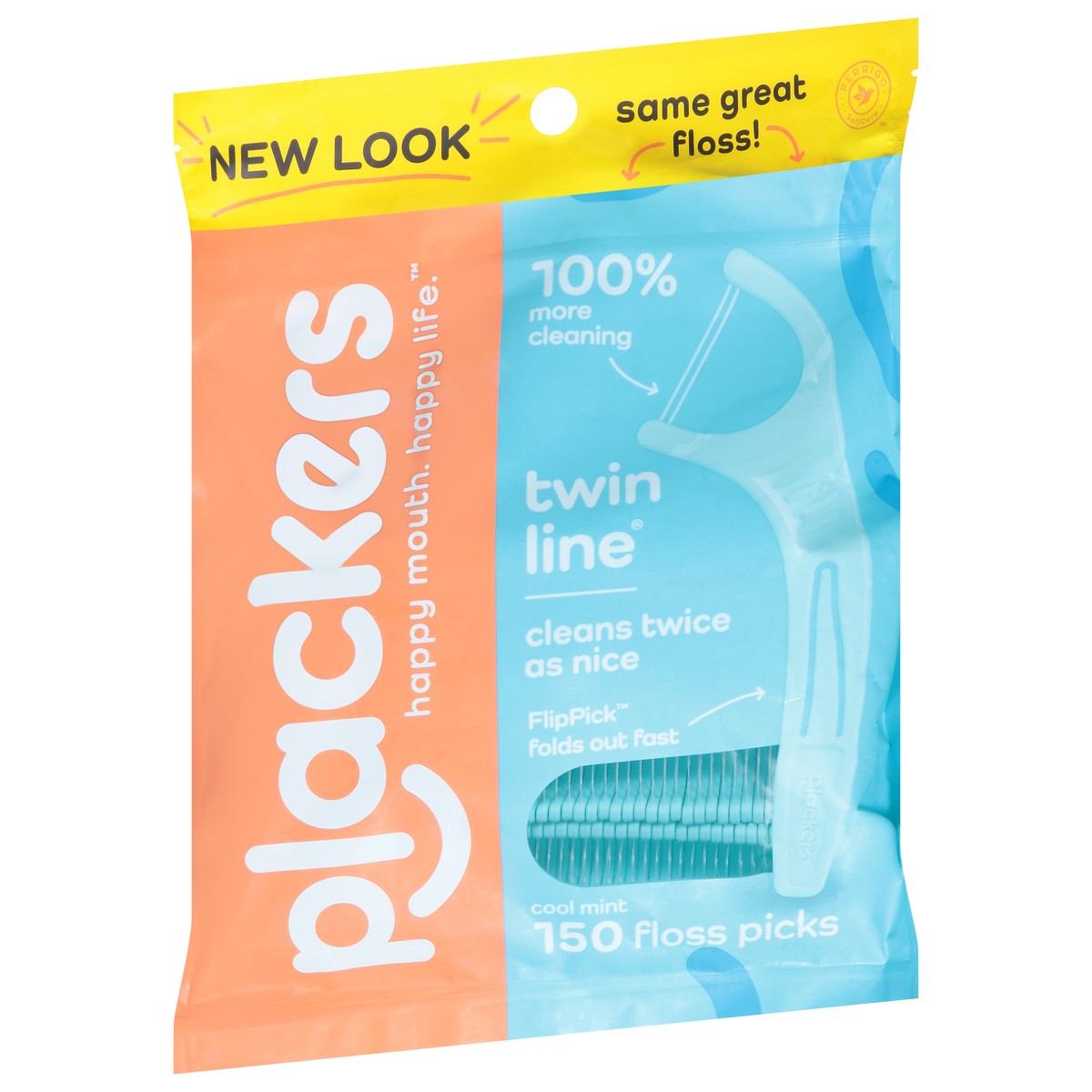 slide 2 of 9, Plackers Twin-Line Dental Flossers, Cool Mint, 1 ct