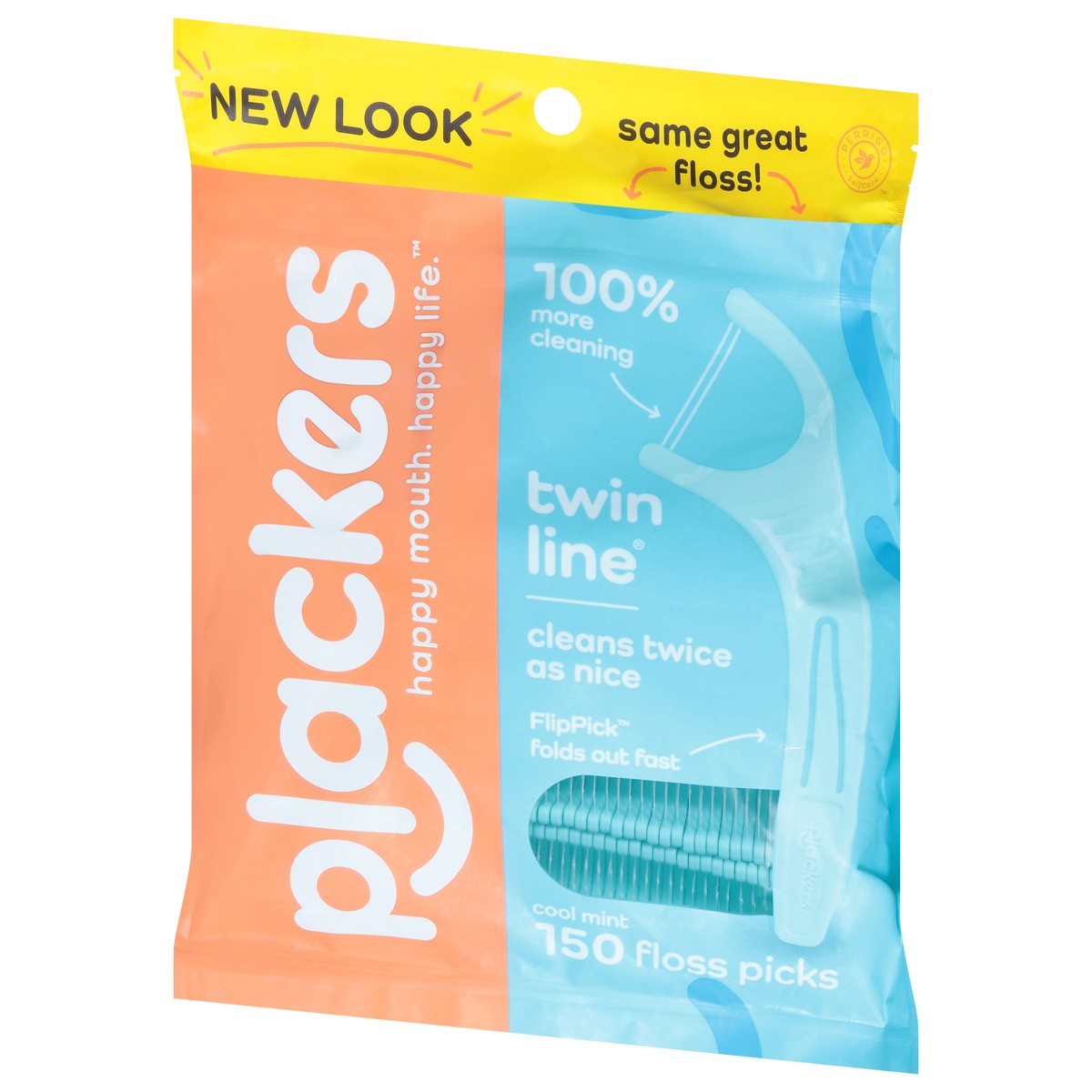 slide 3 of 9, Plackers Twin-Line Dental Flossers, Cool Mint, 1 ct