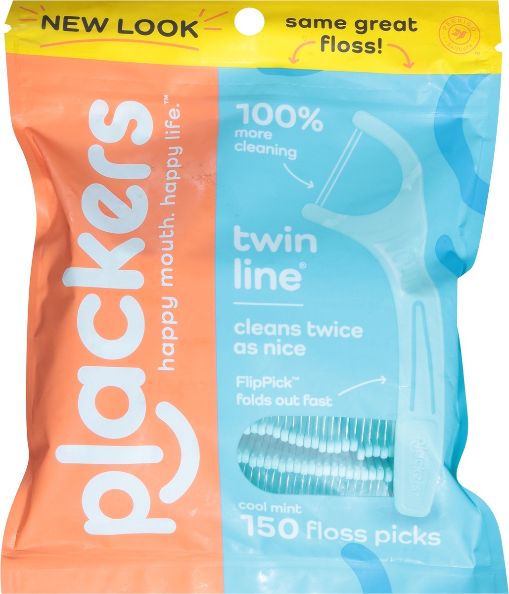 slide 6 of 9, Plackers Twin-Line Dental Flossers, Cool Mint, 1 ct