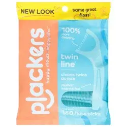 Plackers Twin-Line Dental Flossers, Cool Mint