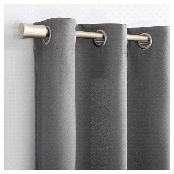 slide 2 of 5, Sun Zero Walter Grommet Panel Pair Grey 74x63", 2 ct