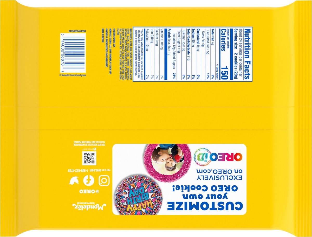 slide 14 of 15, OREO Double Stuf Golden Sandwich Cookies, Party Size, 24.95 oz, 24.95 oz