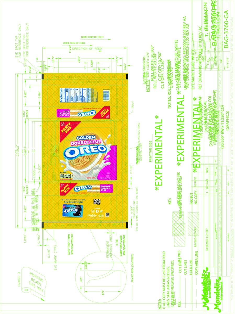 slide 4 of 15, OREO Double Stuf Golden Sandwich Cookies, Party Size, 24.95 oz, 24.95 oz