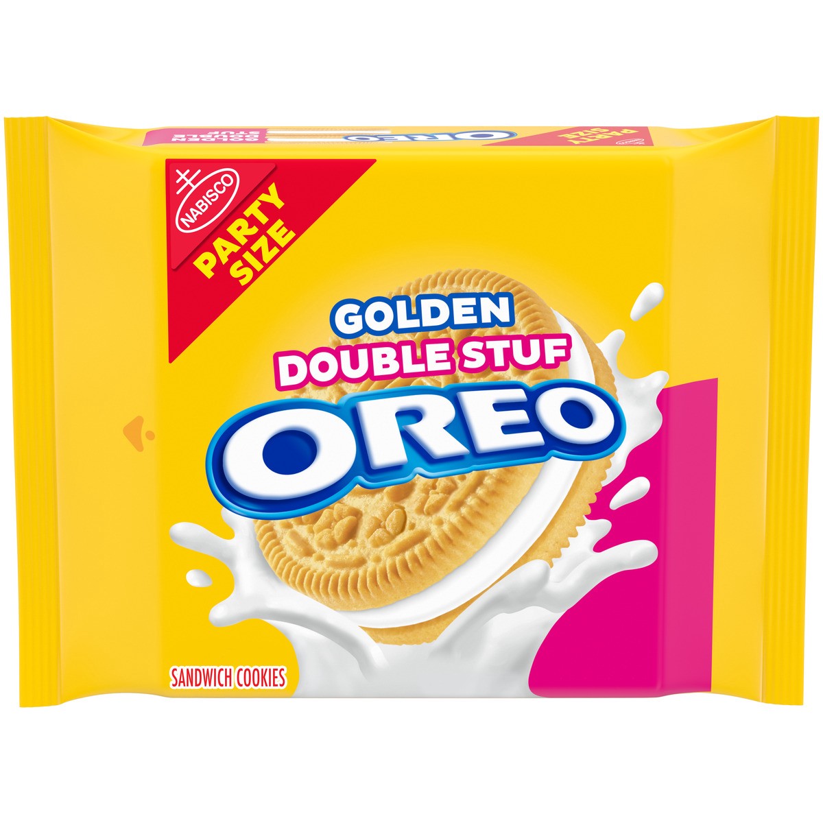 slide 3 of 15, OREO Double Stuf Golden Sandwich Cookies, Party Size, 24.95 oz, 24.95 oz