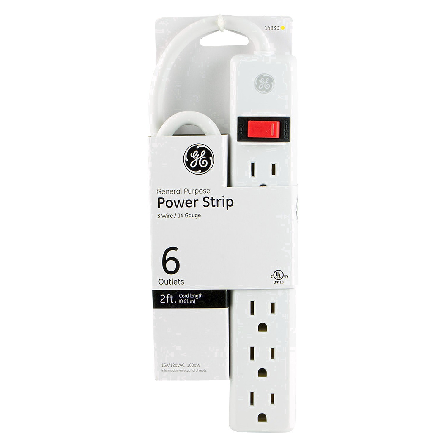 slide 38 of 50, GE 6 Outlets Power Strip 1 ea, 1 ct