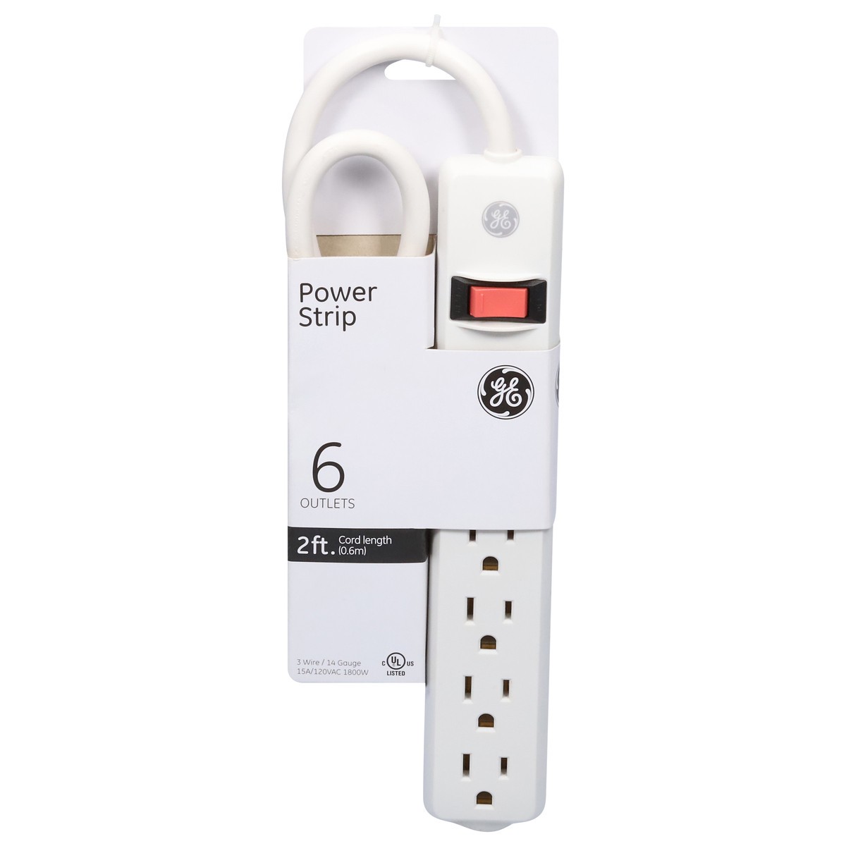 slide 1 of 50, GE 6 Outlets Power Strip 1 ea, 1 ct
