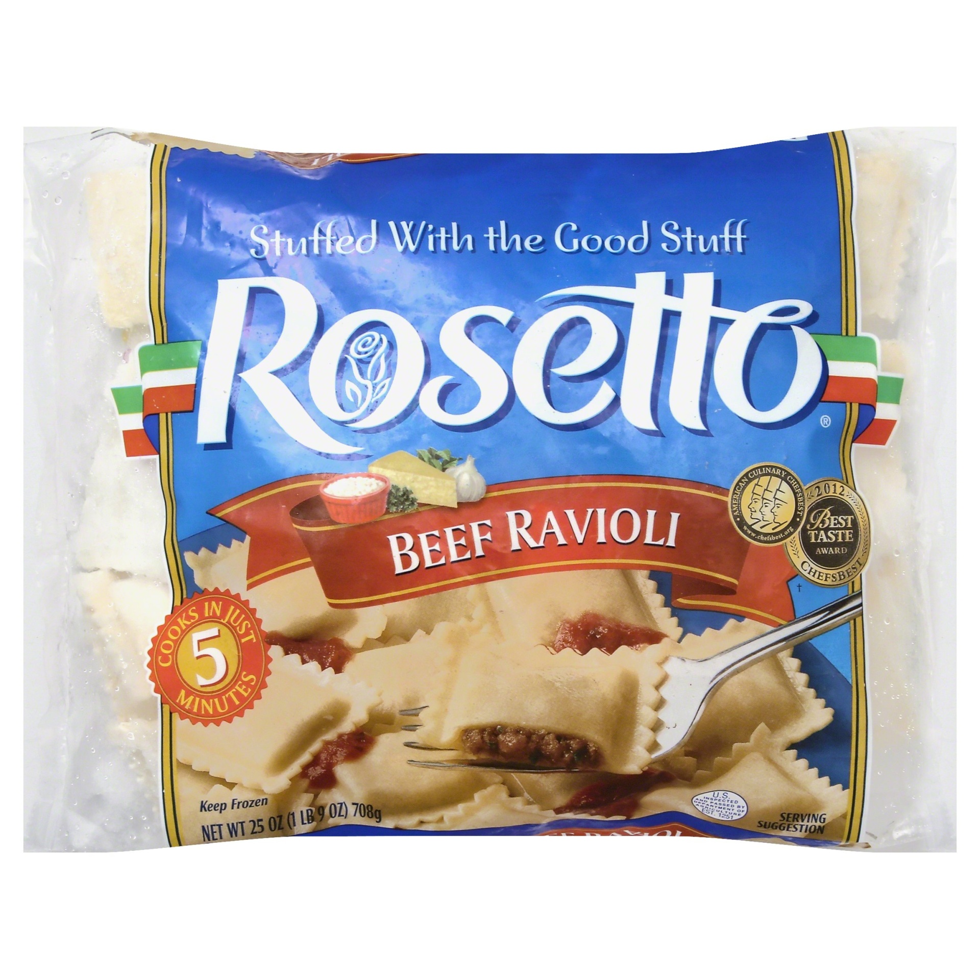 slide 1 of 1, Rosetto Beef Ravioli, 25 oz