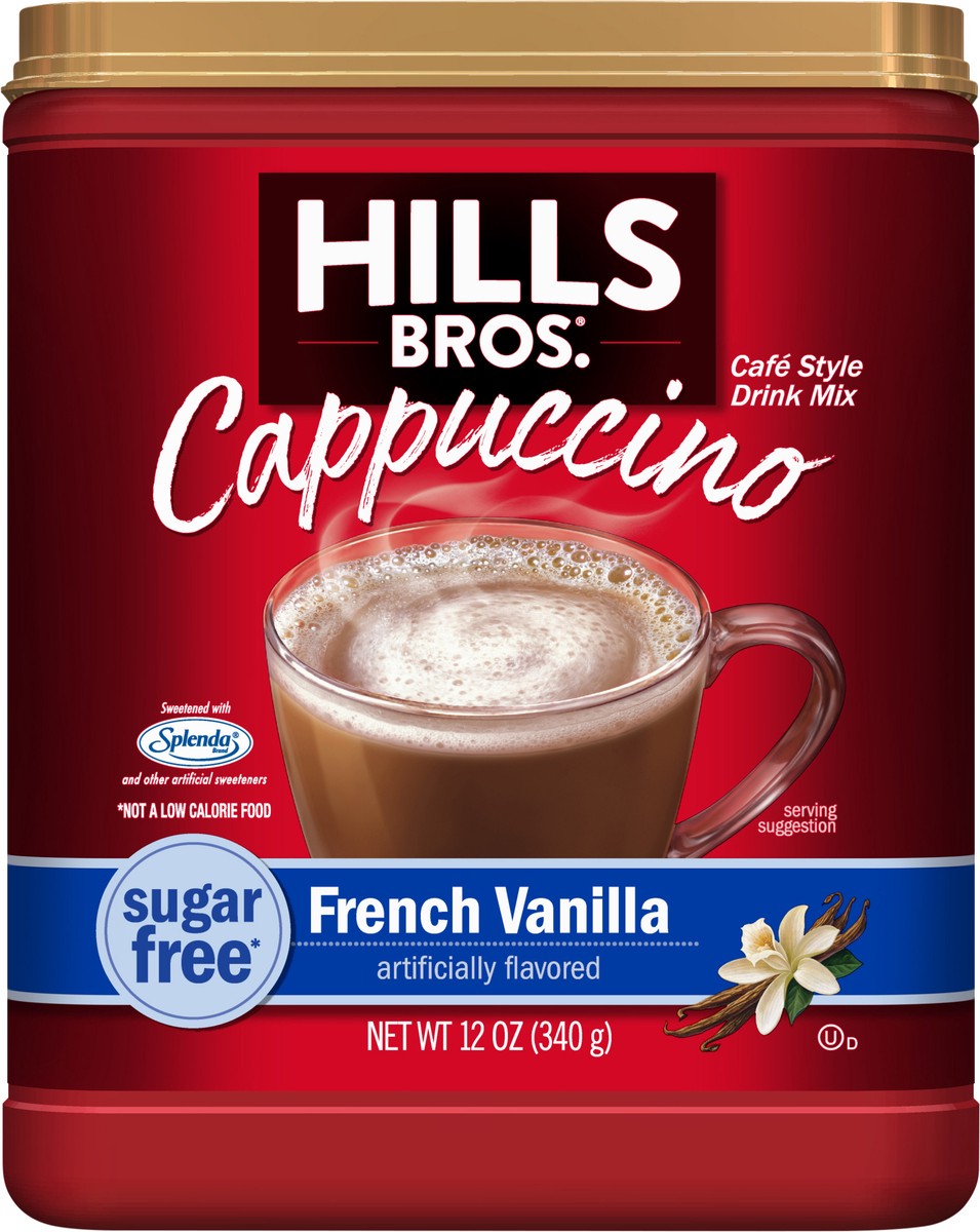 slide 6 of 9, Hills Bros. Sugar-Free French Vanilla Cappuccino Drink Mix, 12 oz