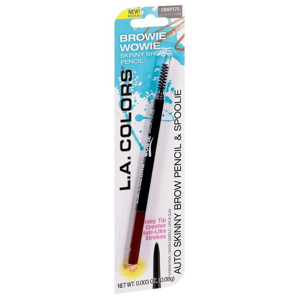 slide 9 of 12, L.A. Colors Browie Wowie Skinny Brow Pencil, Medium Brown, 1 ct