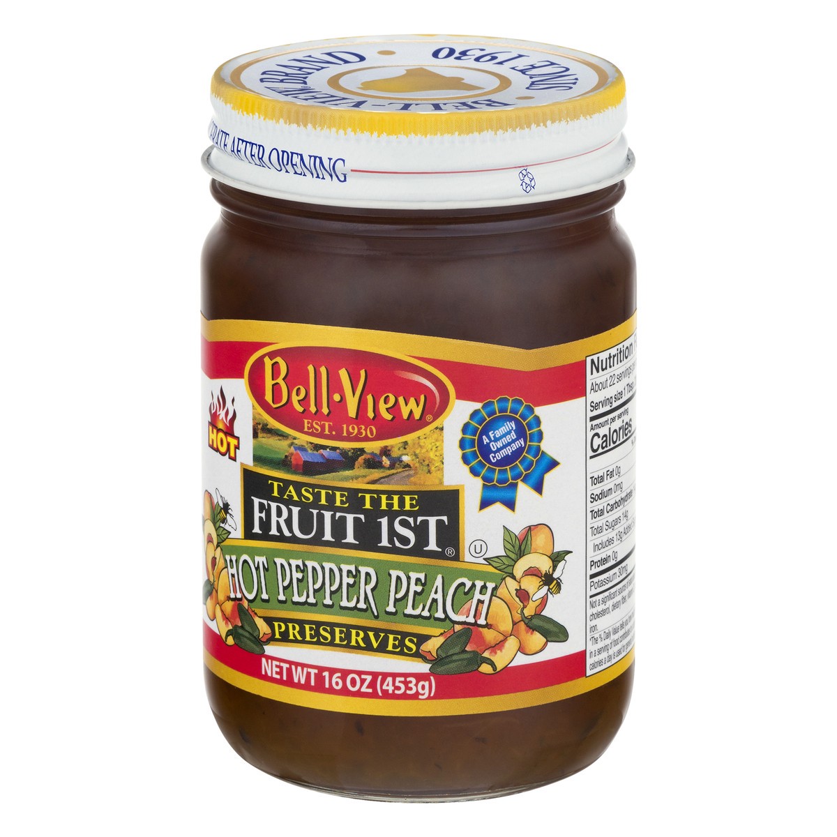 slide 9 of 13, Bell-View Taste the Fruit 1st Hot Pepper Peach Preserves 16 oz, 16 oz