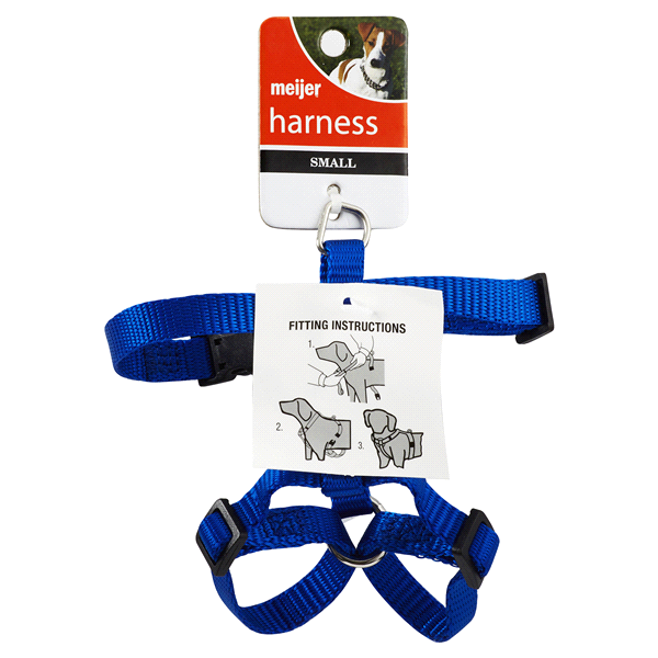 slide 1 of 1, Meijer Adjustable Dog Harness, Nylon, Blue, Small, SM