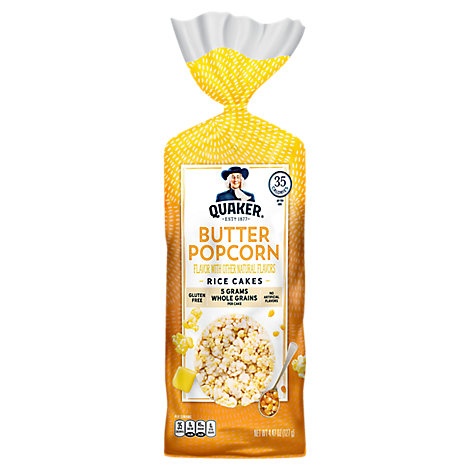 slide 1 of 1, Quaker Rice Cakes Buttered Popcorn, 4.47 oz