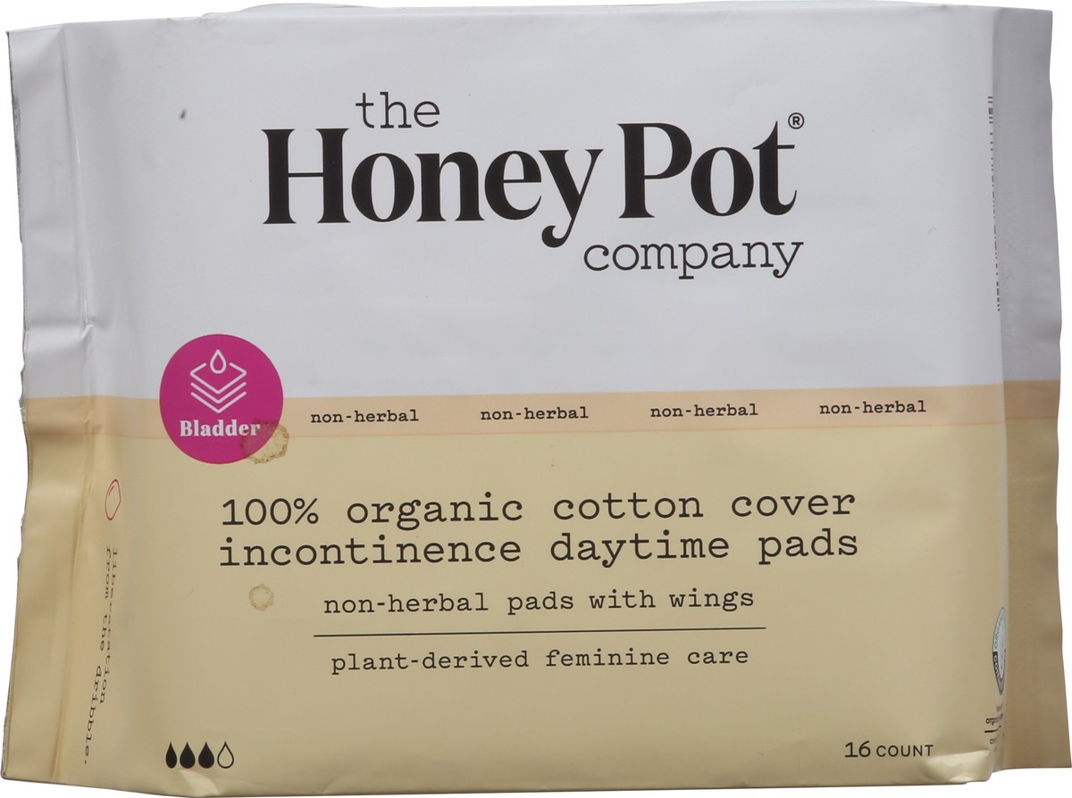 slide 8 of 9, The Honey Pot Company Organic Non-Herbal Incontinence Daytime Pads with Wings 16 ea, 16 ct