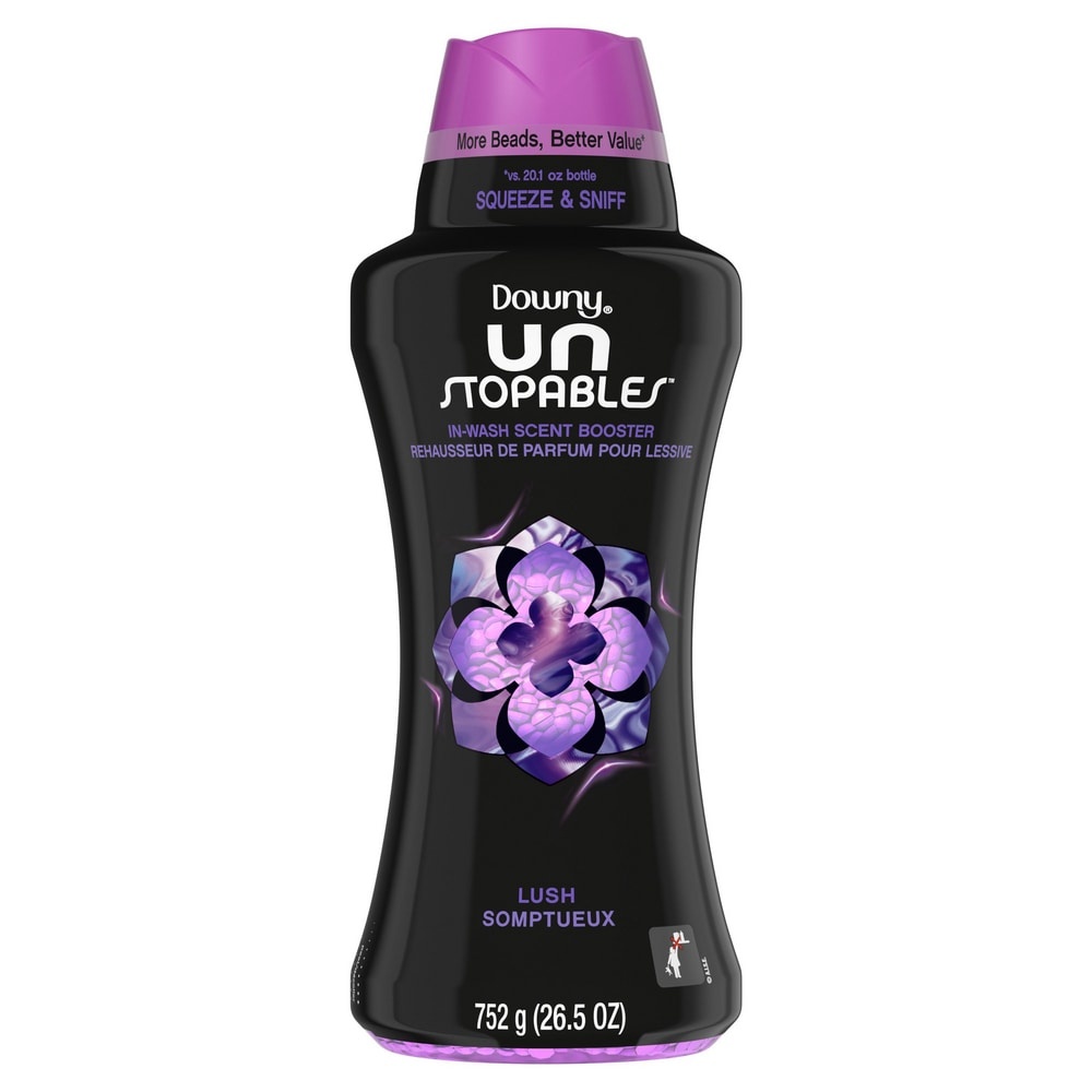 slide 1 of 1, Downy Unstopables In-Wash Scent Booster Beads, LUSH, 26.5 oz