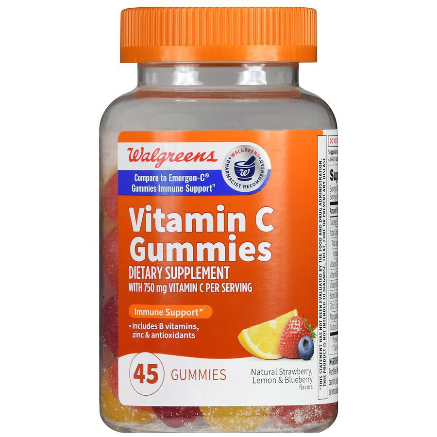 slide 4 of 5, Walgreens Vitamin C Gummies Berry Lemon, 45 ct