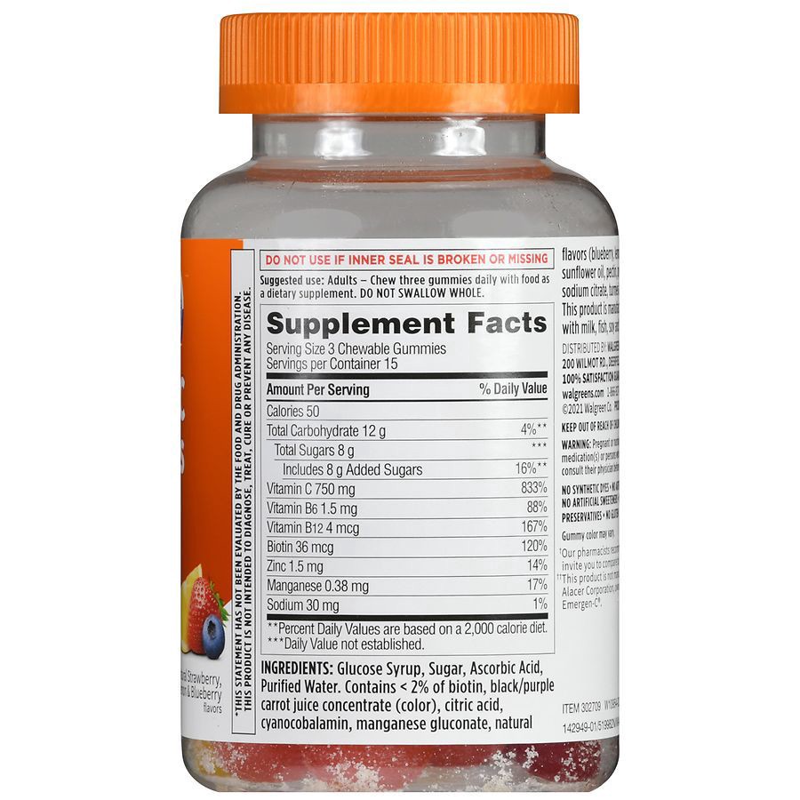 slide 5 of 5, Walgreens Vitamin C Gummies Berry Lemon, 45 ct