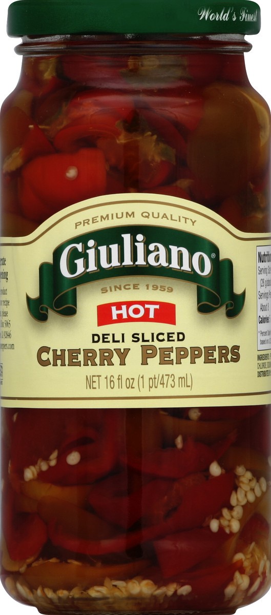 slide 2 of 2, Giuliano Cherry Peppers 16 oz, 16 oz