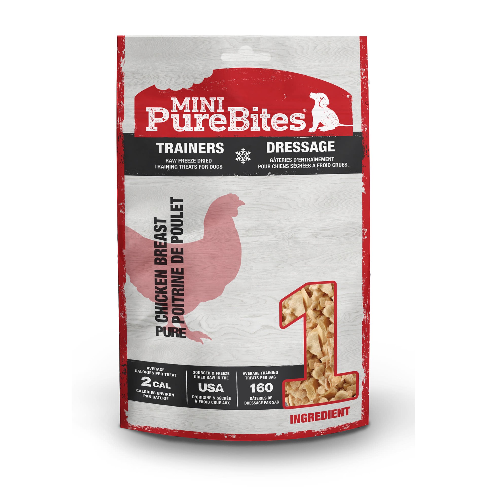 slide 1 of 5, PureBites Mini-Purebites Raw Freeze Dried Trainers Dog Treats - Chicken Breast, 2.1 oz