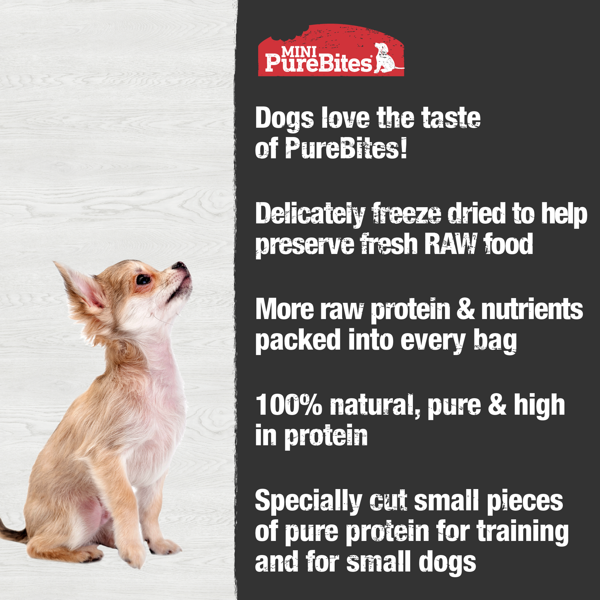slide 5 of 5, PureBites Mini-Purebites Raw Freeze Dried Trainers Dog Treats - Chicken Breast, 2.1 oz
