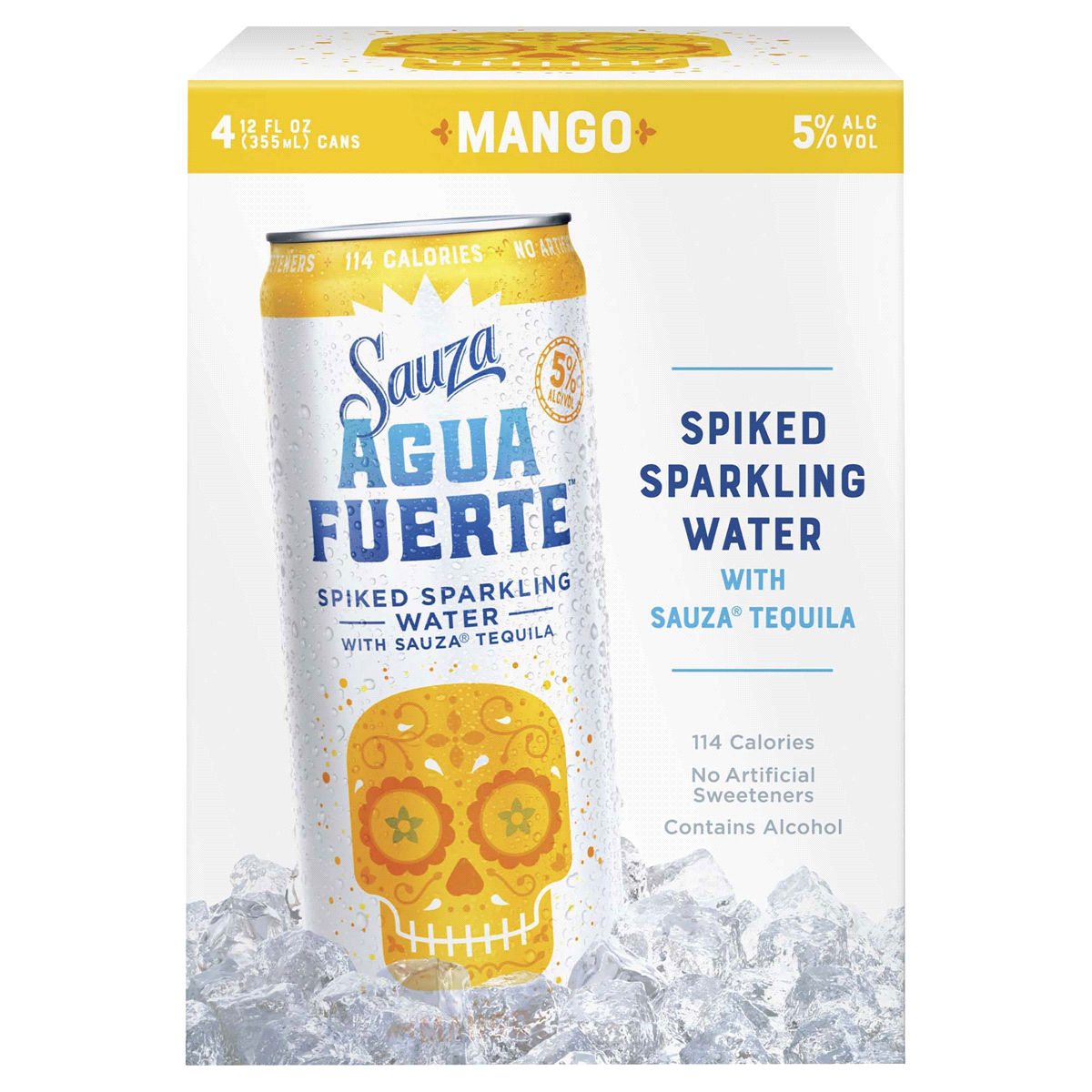 slide 1 of 1, Sauza Agua Fuerte Mango Spiked Sparkling Water, 4 ct; 12 fl oz