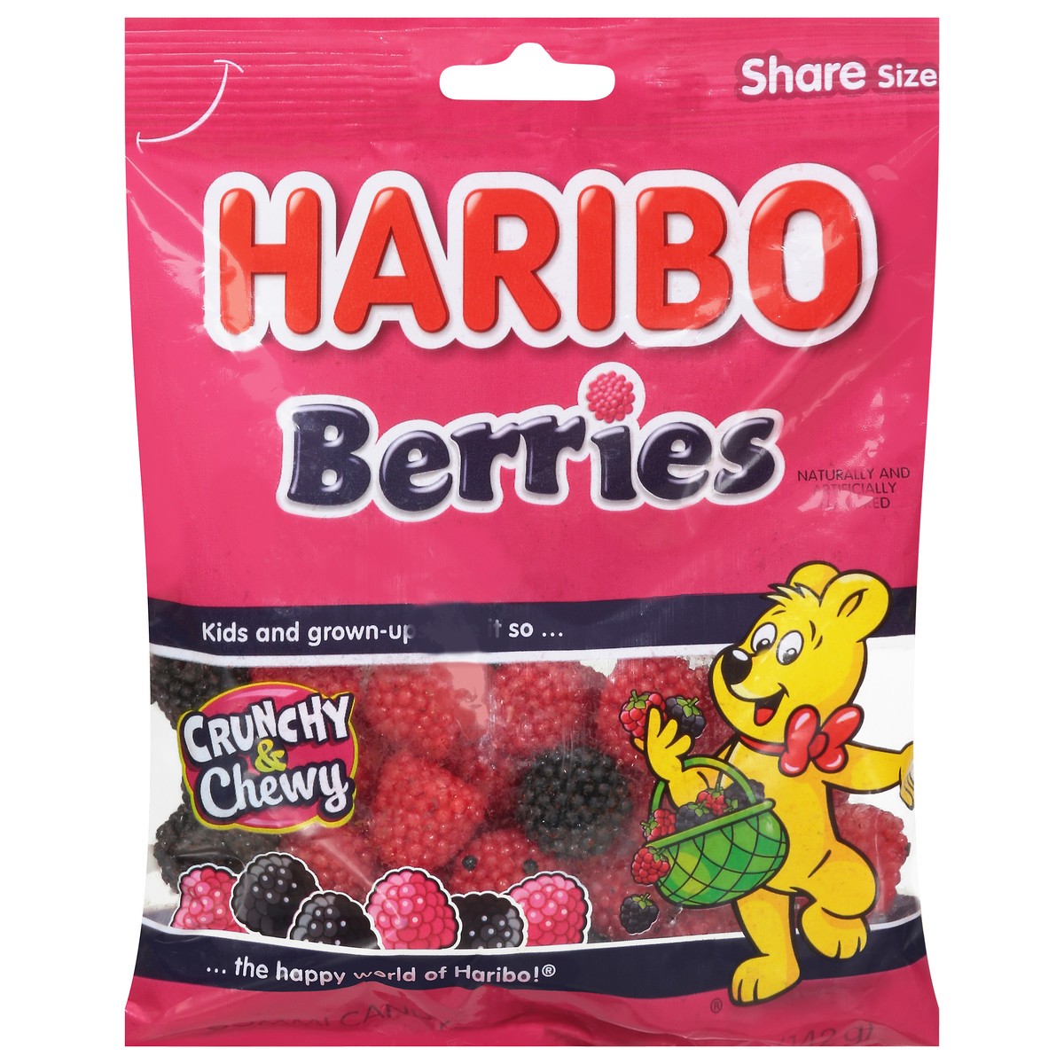 slide 1 of 9, Haribo Raspberries Gummi, 5 oz