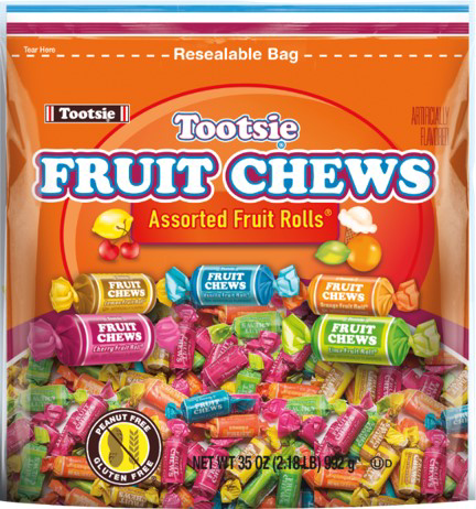 slide 1 of 1, Tootsie Roll Fruit Chews, 35 oz