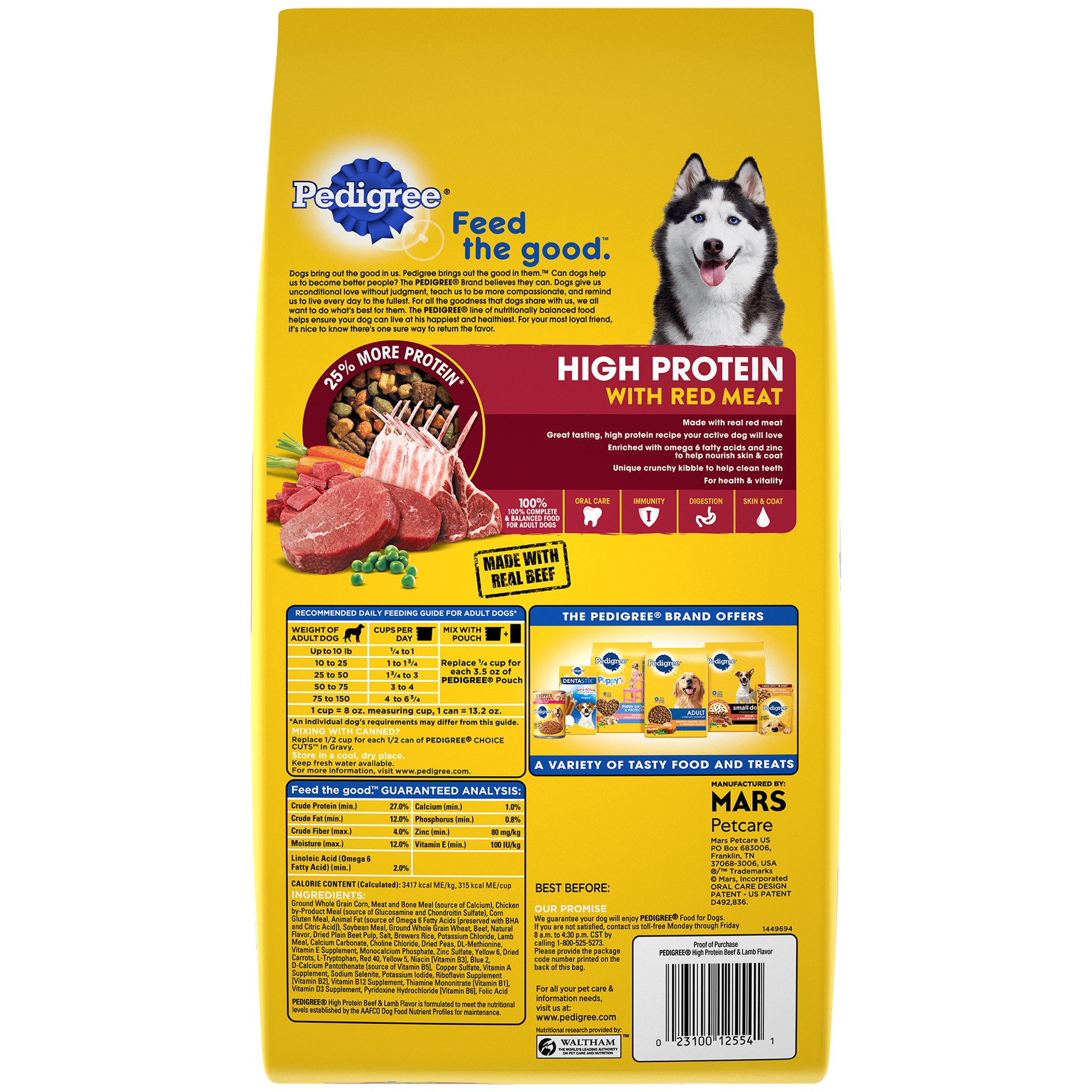 Pedigree High Protein Adult Dry Dog Food Beef And Lamb Flavor Dog