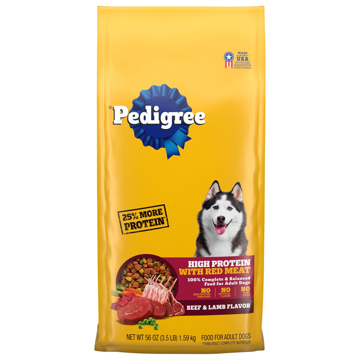 slide 1 of 9, Pedigree High Protein Beef and Lamb Flavor Adult Dry Dog Food, 3.5 lb