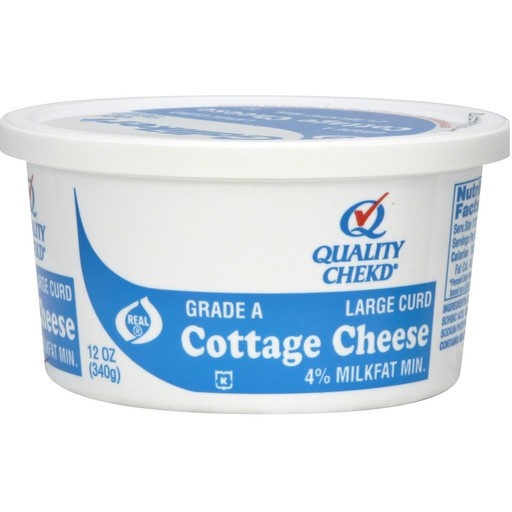 slide 1 of 1, Quality Chekd Large Curd Cottage Cheese, 12 oz