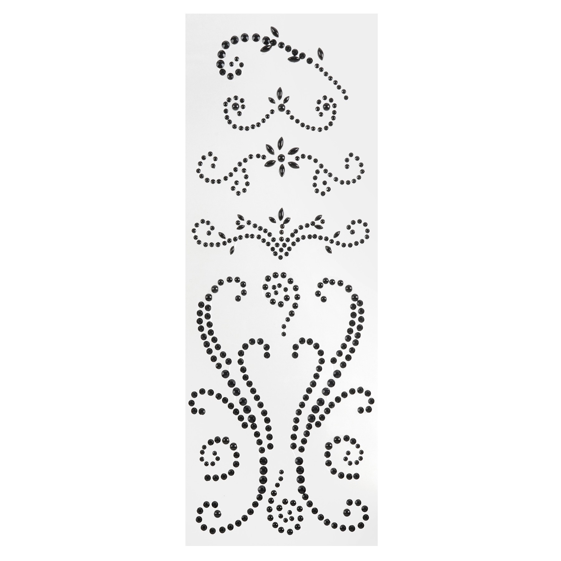 slide 4 of 4, Black Flourish Design Stickers By Recollections, 3.9 in x 7.1 ft in