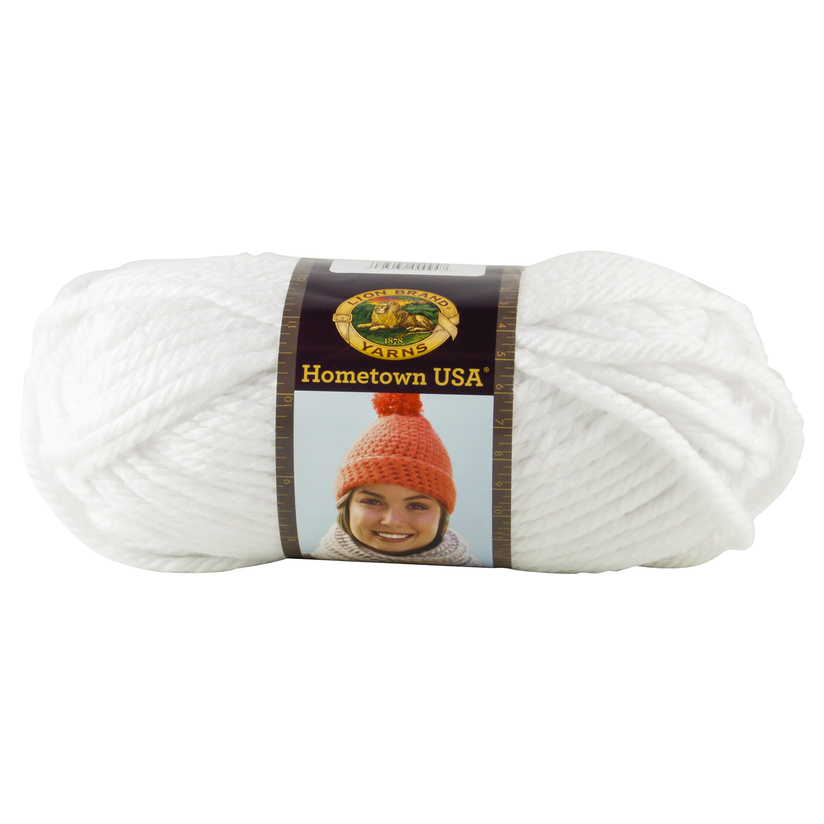 slide 1 of 3, Lion Brand Yarn Hometown USA 135-100 New York White, 5 oz