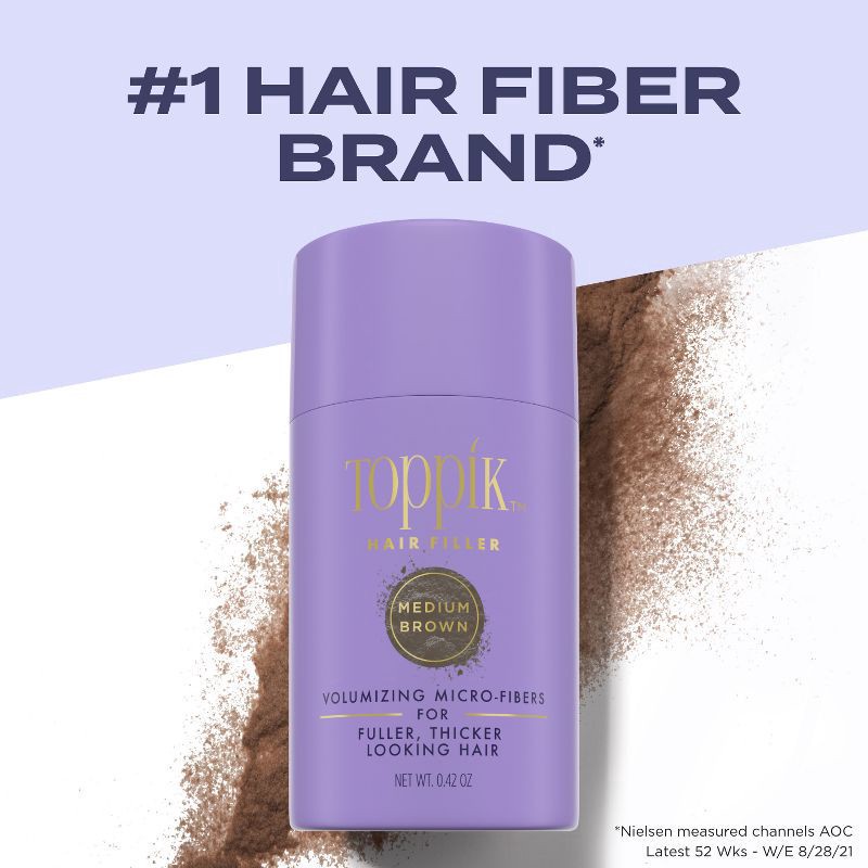 slide 5 of 10, Toppik Hair Filler Med Brown 0.42 Oz, 0.42 oz