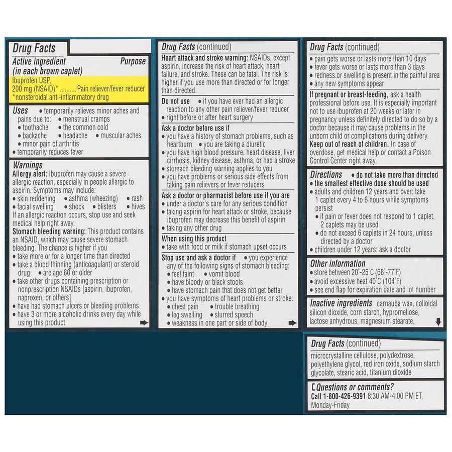 slide 2 of 5, Walgreens Ibuprofen Caplets 200Mg, 50 ct