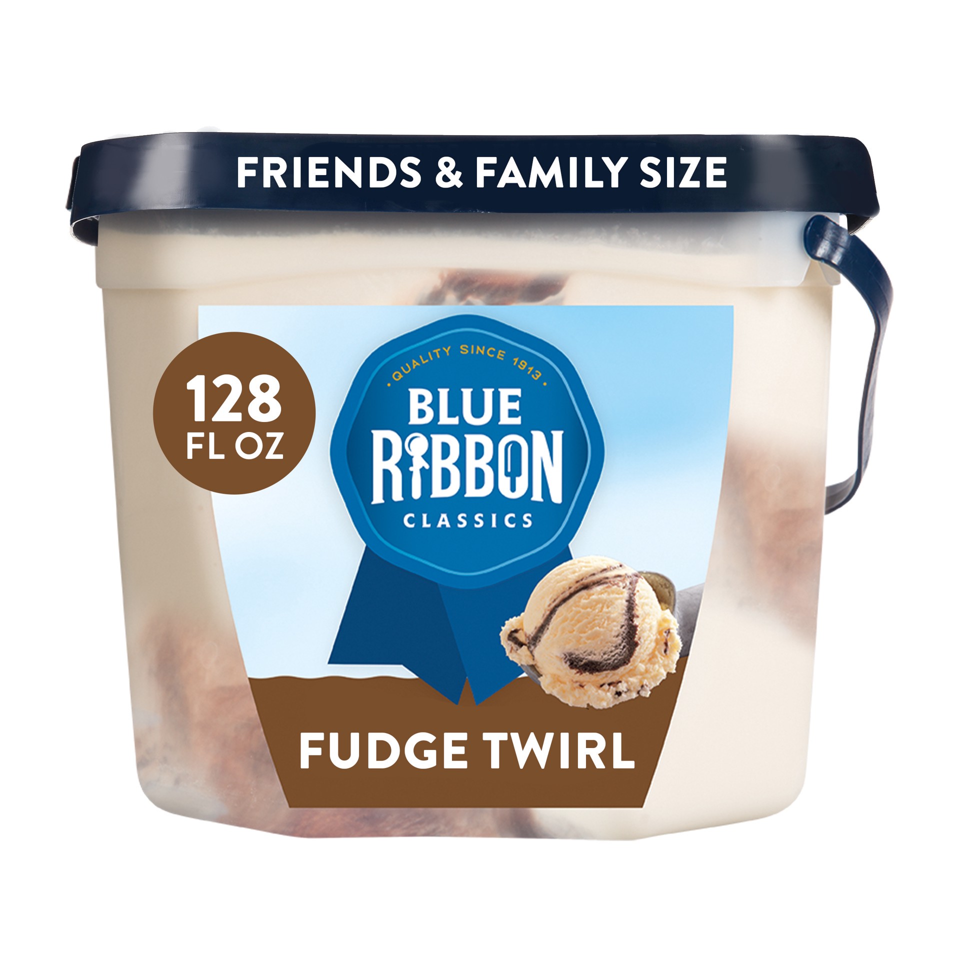 slide 1 of 8, Blue Ribbon Classics Fudge Twirl Frozen Dessert Pail, 128 fl oz, 128 fl oz