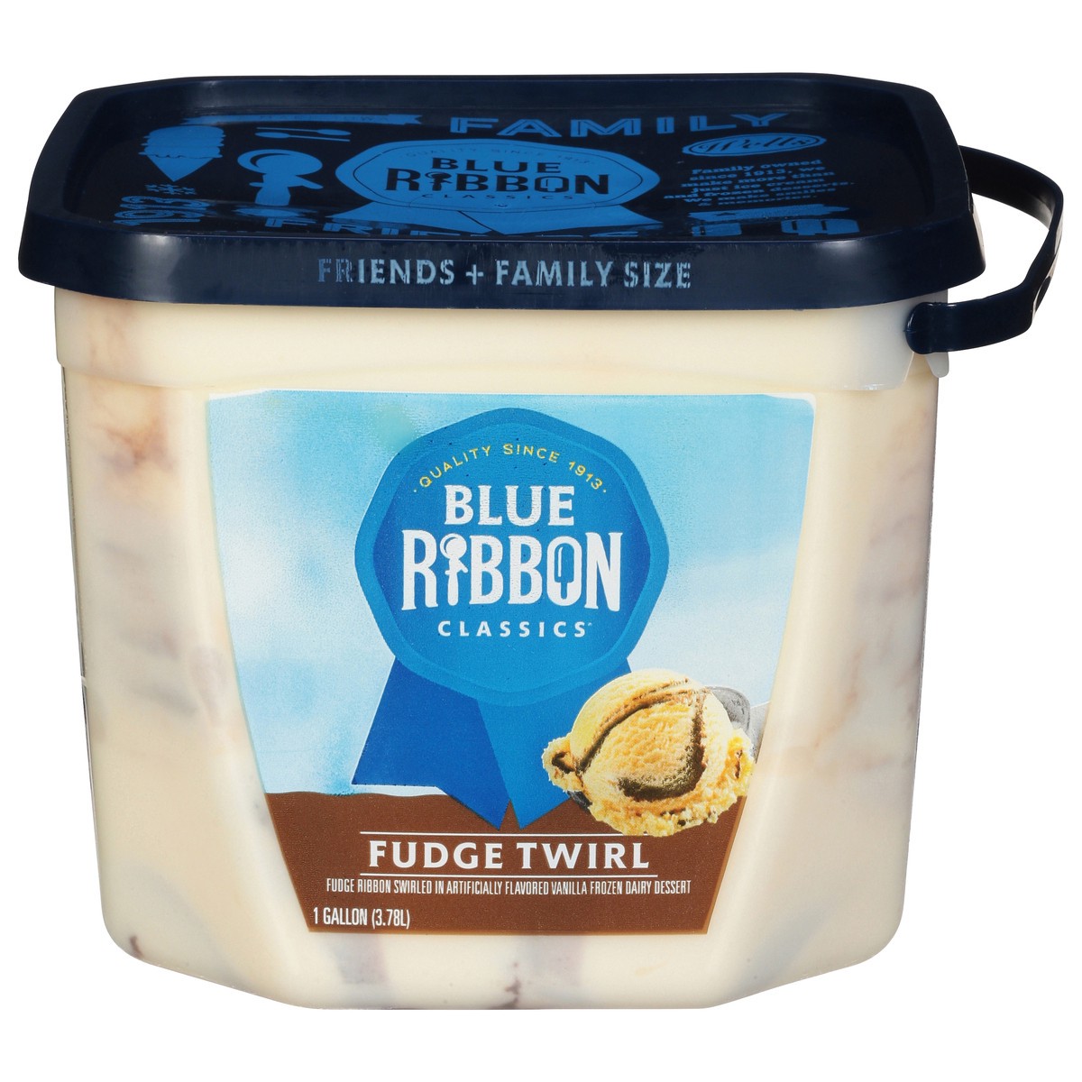 slide 1 of 8, Blue Ribbon Classics Fudge Twirl Frozen Dessert, 128 fl oz, 1 gal