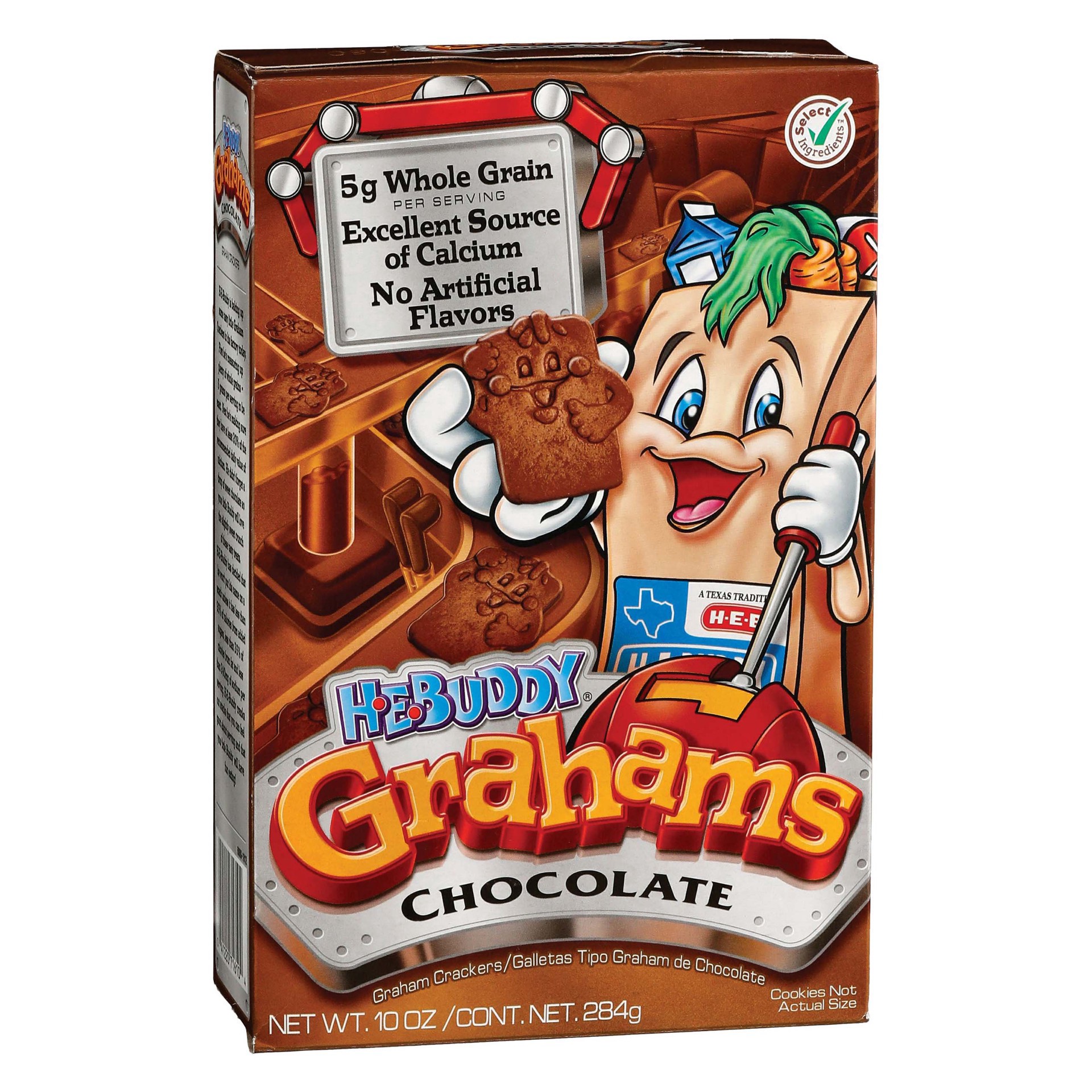 slide 1 of 1, H-E-Buddy Chocolate Graham Crackers, 10 oz