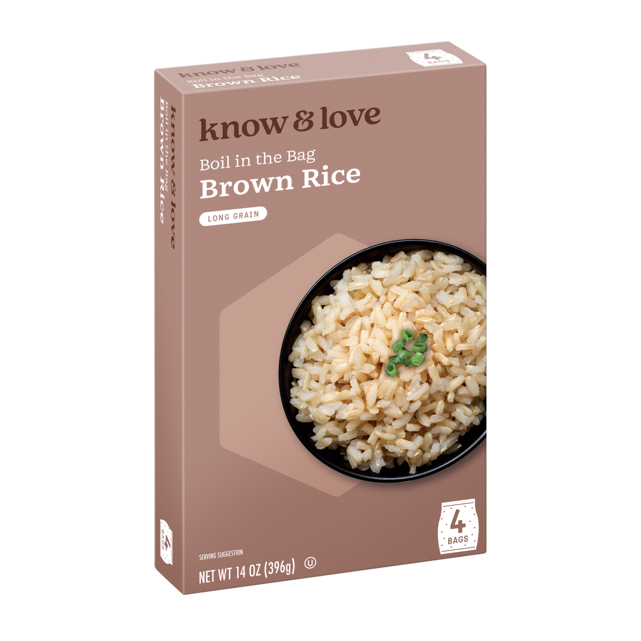 slide 1 of 1, know & love Instant Brown Rice Boil In Bag 14 Ounces, 14 oz