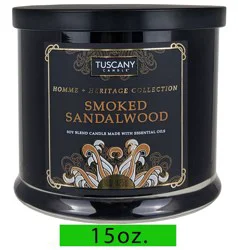 Tuscany Candle Homme + Heritage Collection Soy Candle, Smoked Sandalwood