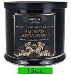 Tuscany Candle Homme + Heritage Collection Soy Candle, Smoked Sandalwood