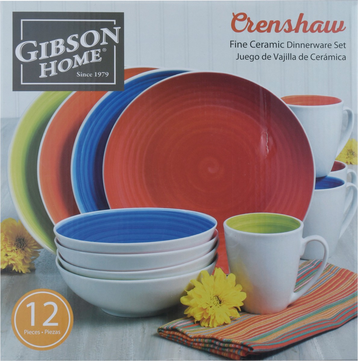 slide 6 of 9, Gibson Home Crenshaw Fine Ceramic Dinnerware Set 12 pc Box, 1 ct