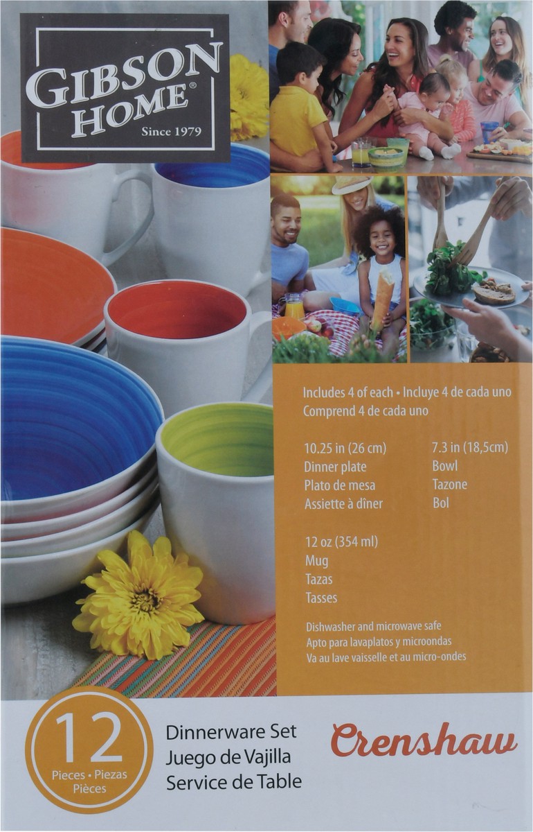 slide 4 of 9, Gibson Home Crenshaw Fine Ceramic Dinnerware Set 12 pc Box, 1 ct
