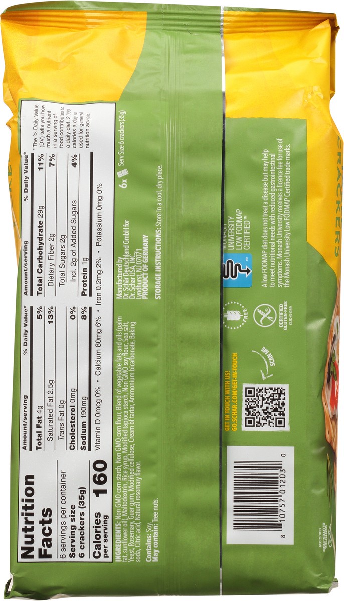 slide 5 of 9, Schär Gluten-Free Rosemary Table Crackers 6 - 1.2 oz Packages, 6 ct; 1.2 oz