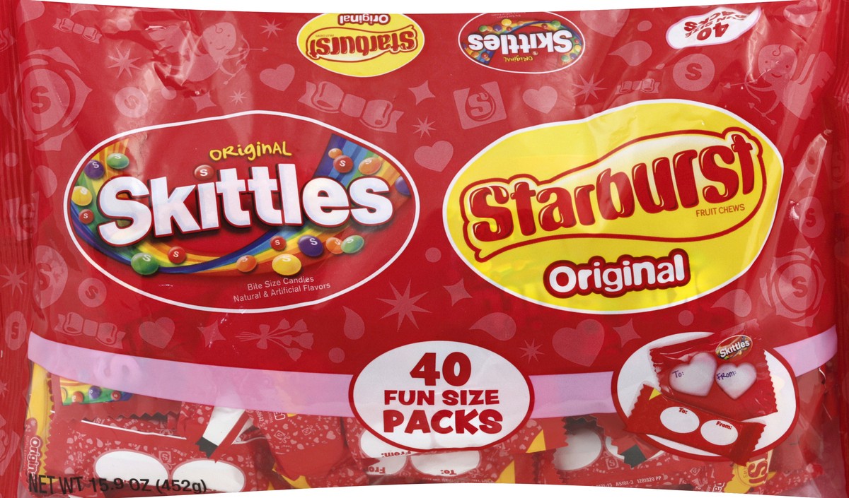 slide 4 of 6, Mixed SKITTLES and STARBURST Valentine's Exchange Kit (40-Ct., 15.9-Oz. Package), 15.9 oz