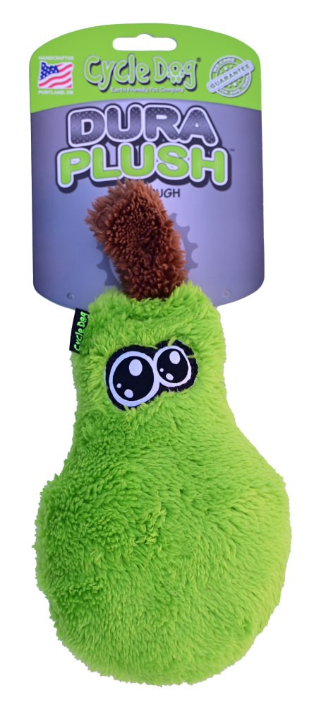 slide 1 of 1, Cycle Dog Duraplush Pear Green Small Dog Toy, 1 ct