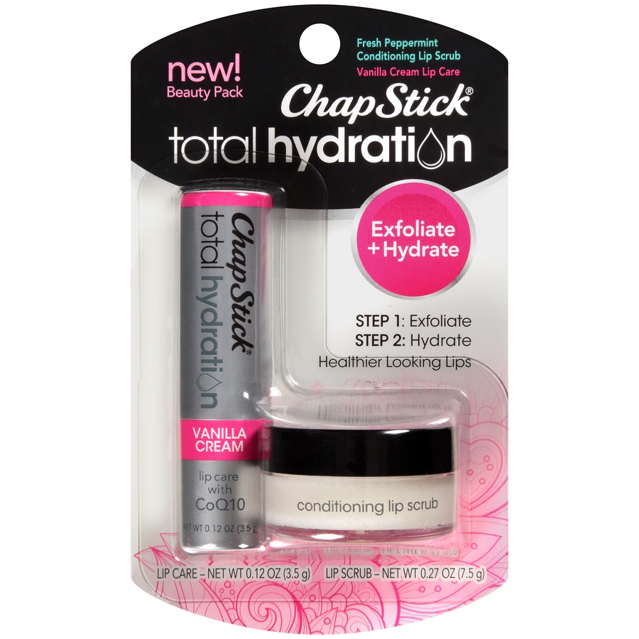 slide 1 of 7, ChapStick Total Hydration Lip Care & Conditioning Lip Scrub, 2 ct