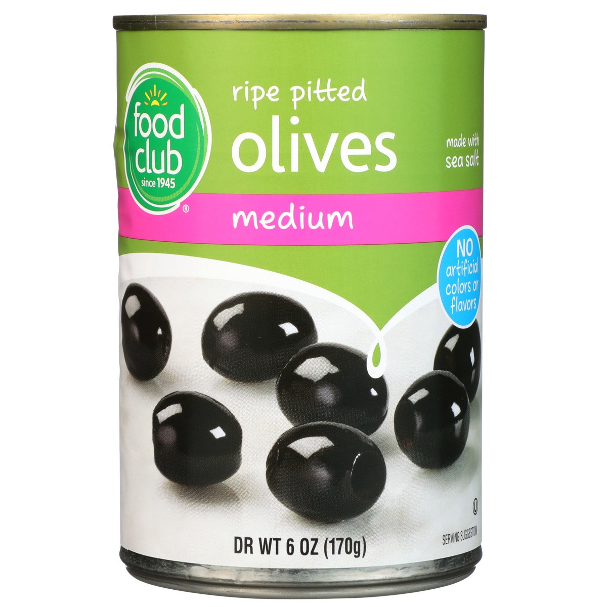 slide 8 of 9, Food Club Medium Pitted Olives, 6 oz