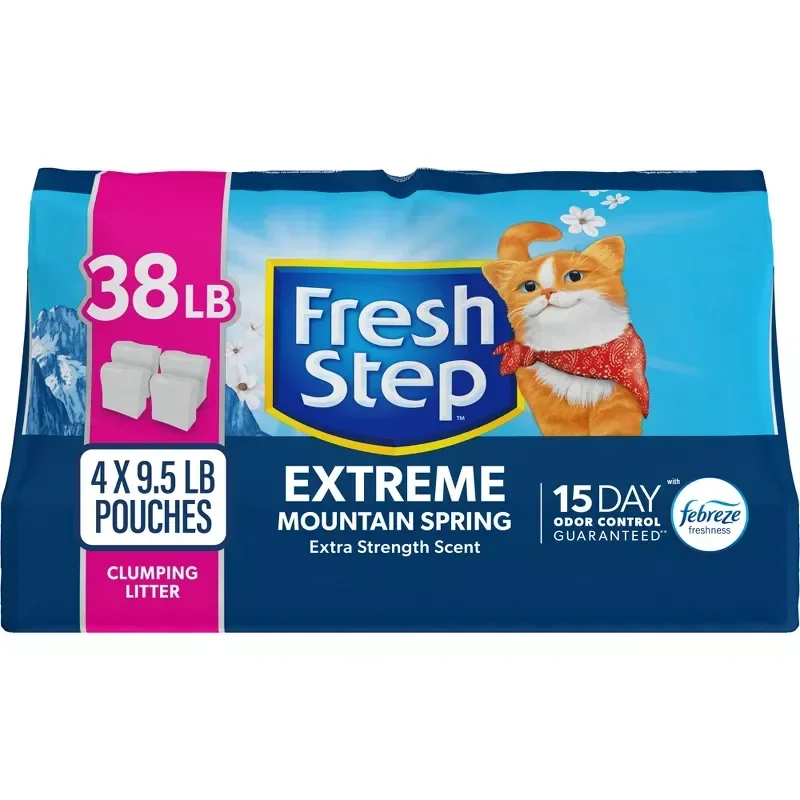 slide 1 of 21, Fresh Step Extreme Febreze Freshness Clumping Cat Litter, 4 ct