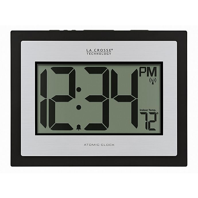 slide 1 of 13, La Crosse Technology Atomic Digital Wall Clock with Indoor Temperature, 1 ct