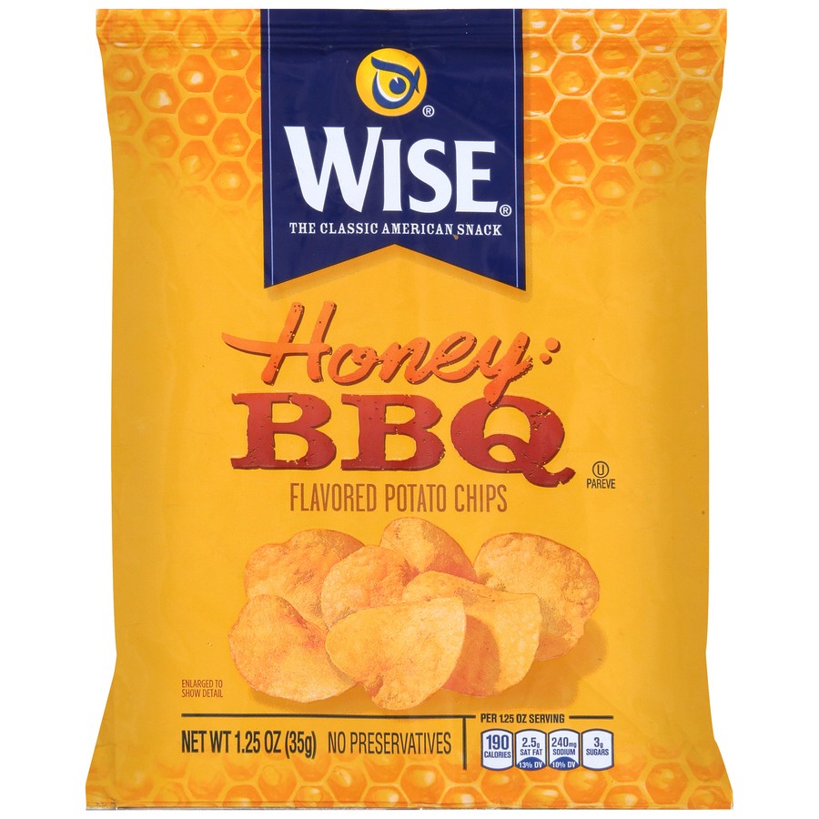 slide 1 of 1, Wise Honey Bbq Pot Chip, 1.25 oz